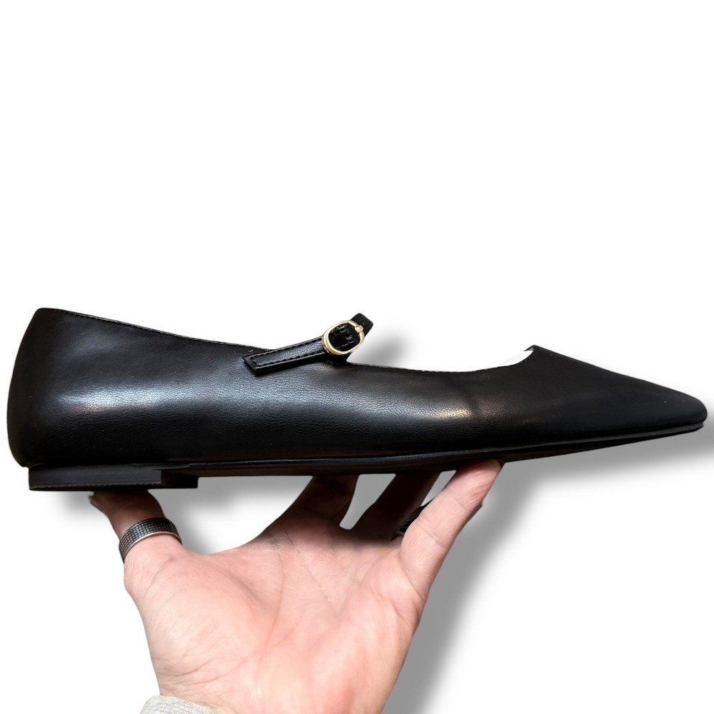 JustFab Ellidy Black Pointed Toe Mary Jane Flats Women Size 8.5 - Picture 6 of 16